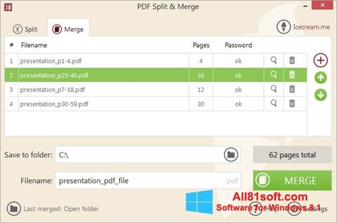 स्क्रीनशॉट PDF Split and Merge Windows 8.1