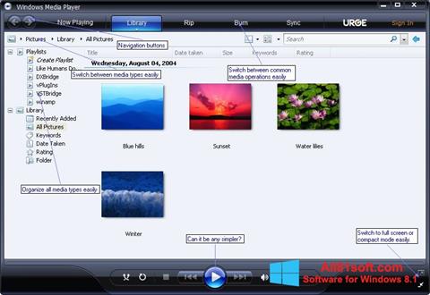 स्क्रीनशॉट Media Player Windows 8.1