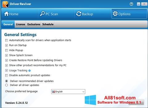 स्क्रीनशॉट Driver Reviver Windows 8.1