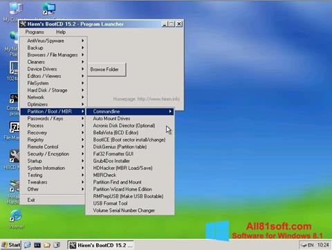 स्क्रीनशॉट Hirens Boot CD Windows 8.1