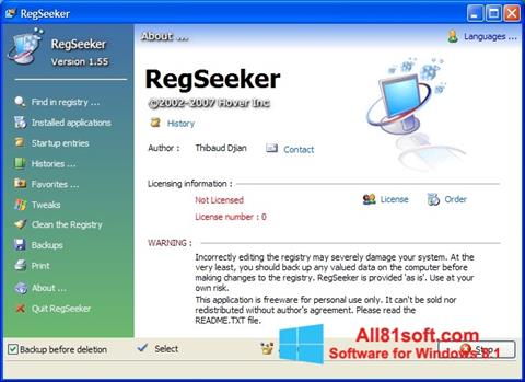 स्क्रीनशॉट RegSeeker Windows 8.1
