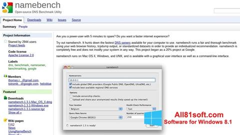 स्क्रीनशॉट NameBench Windows 8.1