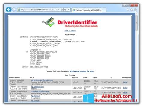स्क्रीनशॉट Driver Identifier Windows 8.1