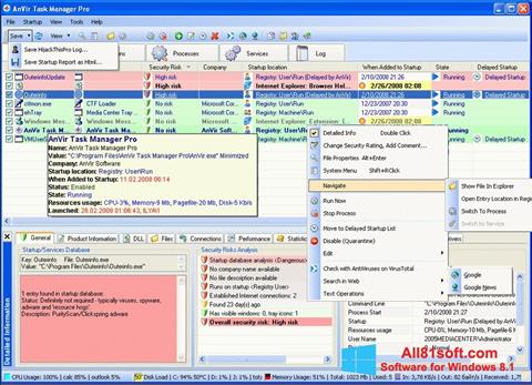 स्क्रीनशॉट AnVir Task Manager Windows 8.1
