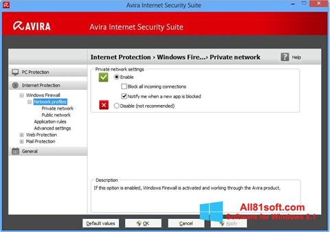स्क्रीनशॉट Avira Internet Security Windows 8.1