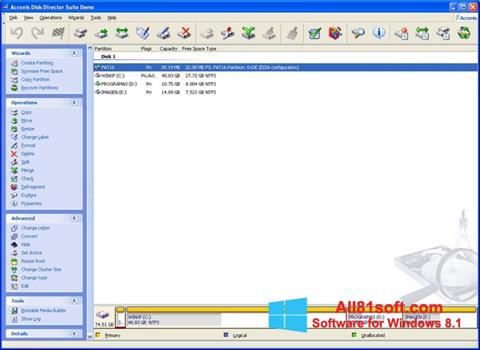 स्क्रीनशॉट Acronis Disk Director Suite Windows 8.1