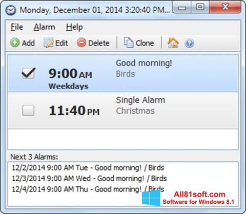 स्क्रीनशॉट Free Alarm Clock Windows 8.1