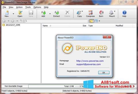 स्क्रीनशॉट PowerISO Windows 8.1