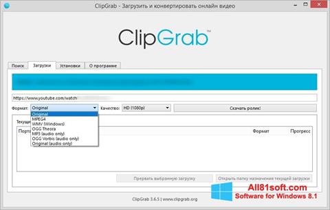 स्क्रीनशॉट ClipGrab Windows 8.1