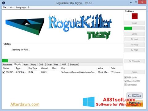 स्क्रीनशॉट RogueKiller Windows 8.1