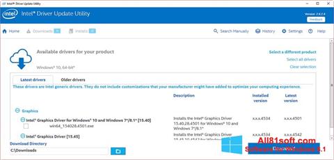 स्क्रीनशॉट Intel Driver Update Utility Windows 8.1