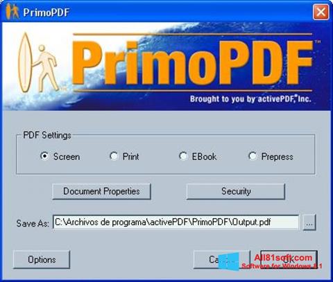 स्क्रीनशॉट PrimoPDF Windows 8.1