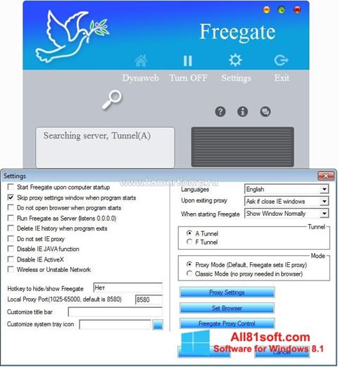 स्क्रीनशॉट Freegate Windows 8.1