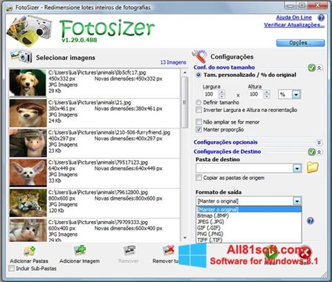 स्क्रीनशॉट Fotosizer Windows 8.1