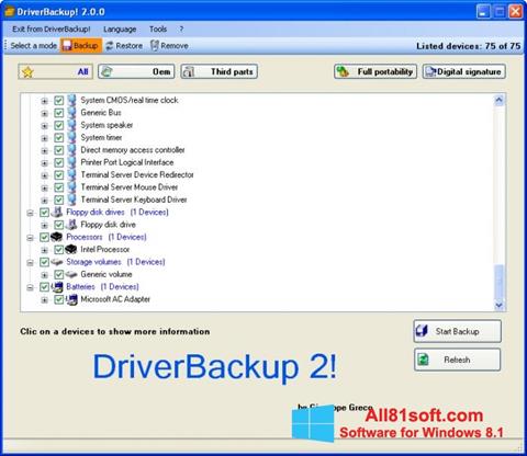 स्क्रीनशॉट Driver Backup Windows 8.1