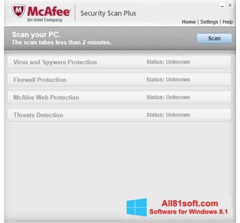 स्क्रीनशॉट McAfee Security Scan Plus Windows 8.1